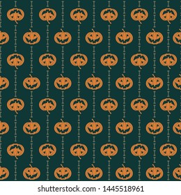 Seamless halloween pattern with pumpkins