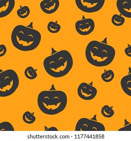 Seamless Halloween Pattern with Pumpkins jack o lantern .