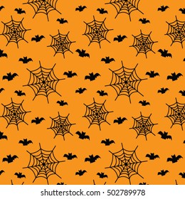 Seamless Halloween Pattern with Spider