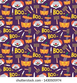 seamless halloween pattern. spooky clown pattern