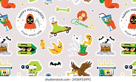 Patrón de Halloween sin fisuras con elementos temáticos espeluznantes de la fiesta