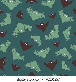 Seamless Halloween pattern. Vector background with different elements. Design for prints, shirts and posters.
