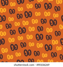 Seamless Halloween pattern. Vector background with different elements. Design for prints, shirts and posters.
