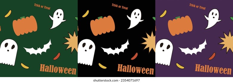 Patrón de Halloween sin foco. Ilustración vectorial de la fiesta de Halloween. Dibujo vectorial sin fisuras.