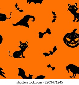Seamless Halloween Patterns. Flat Icon. Best suited for website designing, posters, invitation cards, sale banners, social media posts and Boucher designing. 