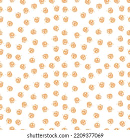 Seamless halloween pumpkin pattern. Halloween background with scary pumpkin