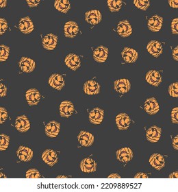 Nahtloses halloween Kürbismuster. Halloween-Hintergrund mit grauem Kürbis