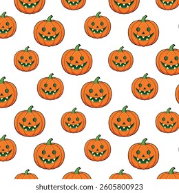 A seamless Halloween pumpkin vector illustration, perfect for adding a festive and spooky touch to any holiday-themed design.