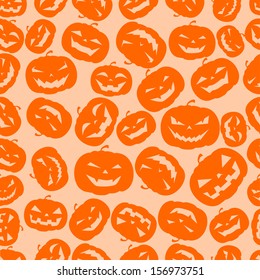 Seamless Halloween pumpkins background