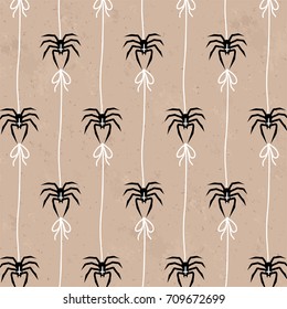 Seamless Halloween Spider Making Bow Brown Paper Pattern