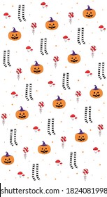 SEAMLESS HALLOWEEN - STRIPES SOCKS AND LOLLIPOP