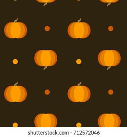 Seamless Halloween vector background with orange pumpkins. Can be used for web page backgrounds, textile designs, fills, banners, cards, sale posters etc