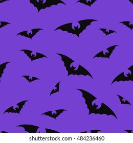 Seamless halloween vector pattern with flittermouse, color pattern