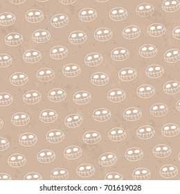 Seamless Halloween White Mummy Brown Paper Pattern