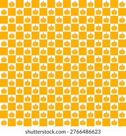 Seamless Halloween yellow pumpkin pattern with yellow square