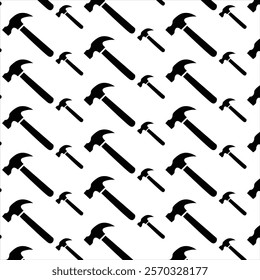seamless hammer pattern on white background