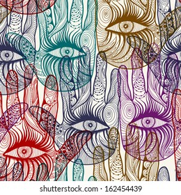 Seamless hand background pattern in vector. EPS 10