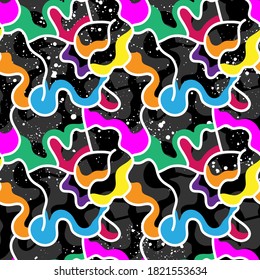 Seamless hand draw abstract coorful pattern
