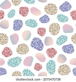 seamless hand draw elelments  pattern background with multicour glitter dot shape