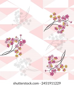 seamless hand draw floral patch pattern