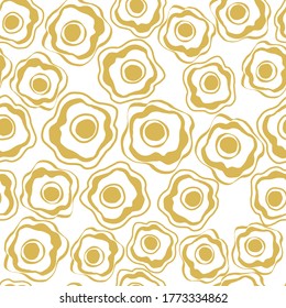 seamless hand draw pattern background with yellow layer flower