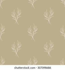 Seamless  hand draw pattern with herbs. Suitable for paper, wallpaper, textile. Herbal vintage background. 