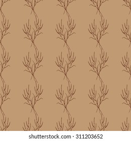 Seamless  hand draw pattern with herbs. Suitable for paper, wallpaper, textile. Herbal vintage background. 