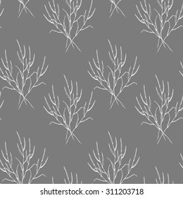 Seamless  hand draw pattern with herbs. Suitable for paper, wallpaper, textile. Herbal vintage background. 