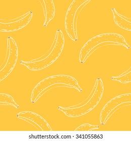 Seamless hand drawing banana pattern