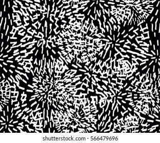 Seamless hand drawing. Black and white patterns in style art sketch. The rough texture of ink, pen.