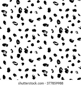 Seamless Hand Drawing Brush Dots, Vector , Black And White