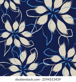 A seamless hand drawing pattern in  traditional styles of  floral abstract flowers patterns, background, wallpapers, vector,illustration