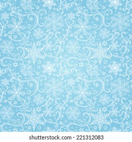 seamless hand drawing tracery pattern from snowflakes