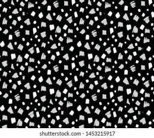 Seamless Hand Drawn Abstract Brush Strokes Geometric Shapes Vector Pattern Isolated Background