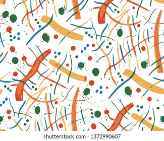 Seamless Hand Drawn Abstract Geometric Shapes Vector Pattern Isolated Background