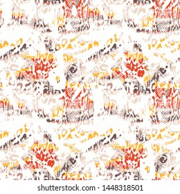 Seamless Hand Drawn Abstract Leopard and Snake Skin mix Vector Pattern Gradient Colors Background