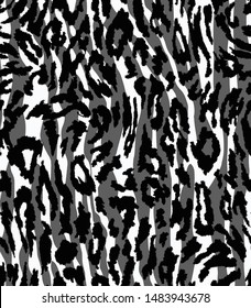 Seamless Hand Drawn Abstract Leopard Skin and Zebra Stripes Vector Pattern 