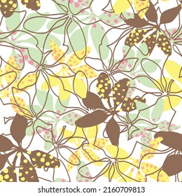 seamless hand drawn abstract orchid flowers pattern background , greeting card or fabric