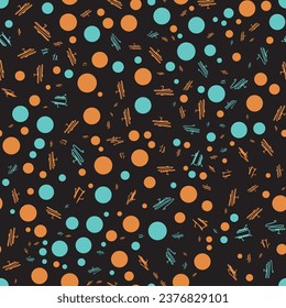 seamless hand drawn abstract pattern. Brush painted polka dots. simple background
