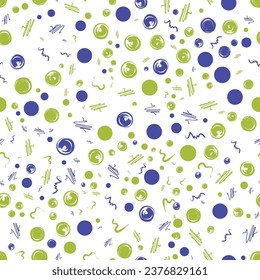 seamless hand drawn abstract pattern. Brush painted polka dots. simple background
