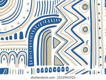 Patrón abstracto dibujado a mano sin fisuras, fondo étnico, ideal para textiles, Anuncios, Fondo de pantalla