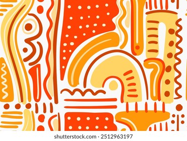 Seamless hand drawn abstract pattern combination of harmonious colors, ethnic background, great for textiles, banners, wallpaper