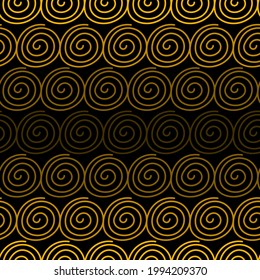 
Seamless hand drawn abstract spiral pattern, gold, gradient, vector illustration.