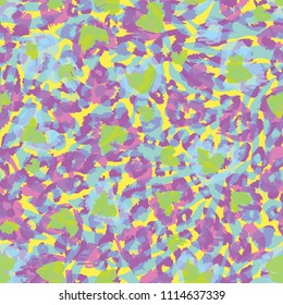 Seamless Hand Drawn Abstract Watercolor Leopard Cheetah Skin Vector Pattern Tie Dye Gradient Background