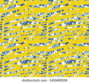 Seamless Hand Drawn Abstract Zebra Stripes Vector Pattern Isolated Background