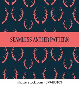 Seamless hand drawn antler pattern