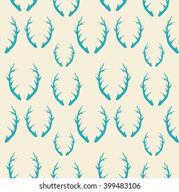 Seamless hand drawn antler pattern
