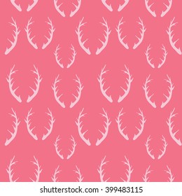 Seamless hand drawn antler pattern