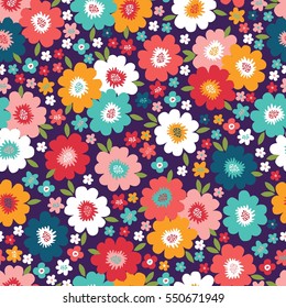 Seamless hand drawn background with flowers
