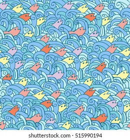 seamless hand drawn background, good as fabric doodle pattern